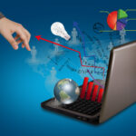 Laptop and financial Graphs